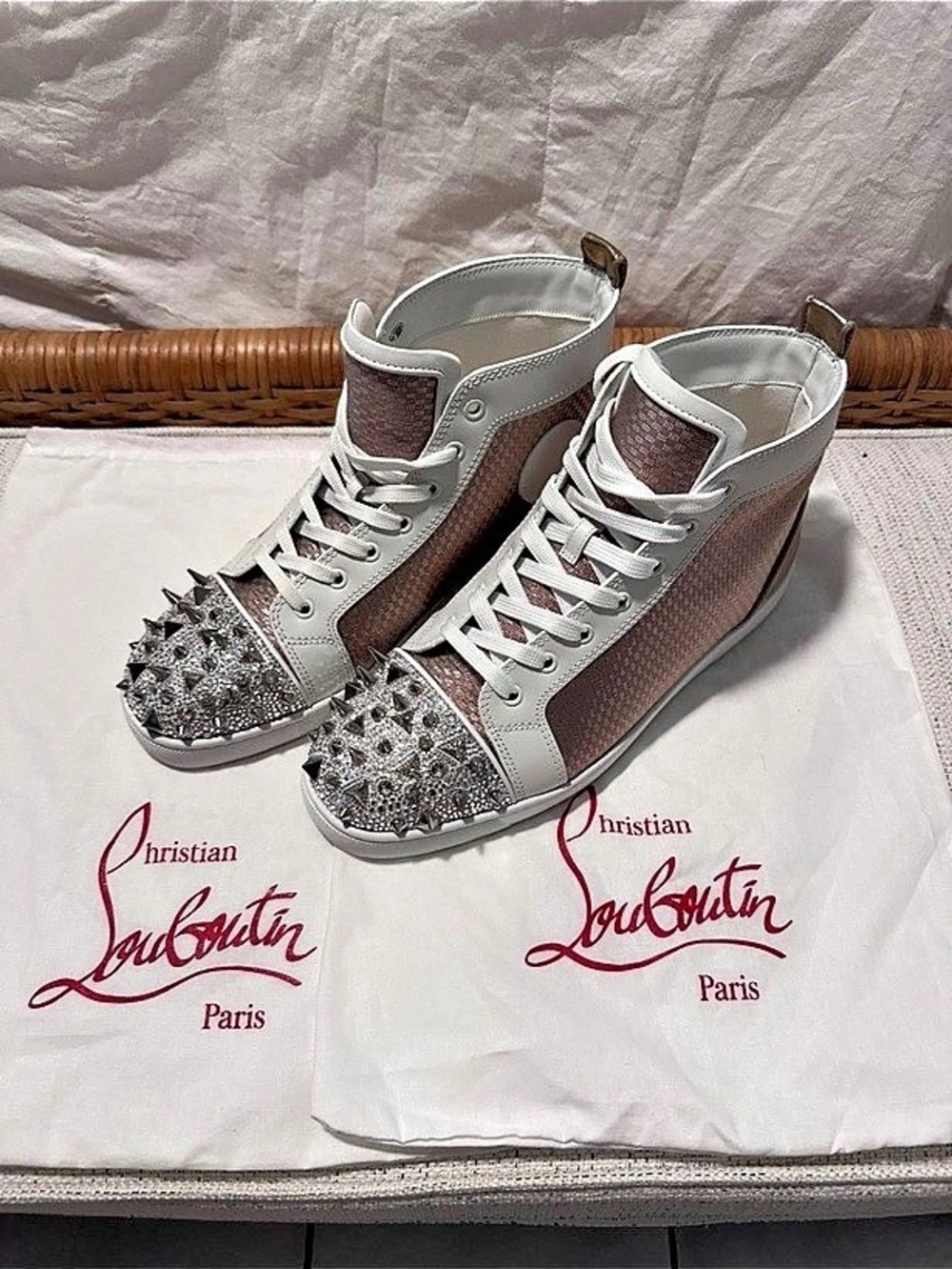 Christian Louboutin Louis Orlato Spike High-Top Sneakers